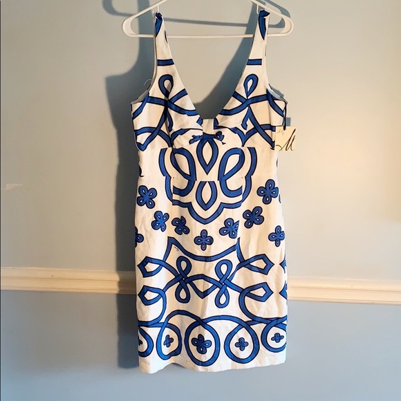 Milly of New York Dresses & Skirts - MILLY  SIZE 10  BNWT BLUE AND WHITE LINEN DRESS